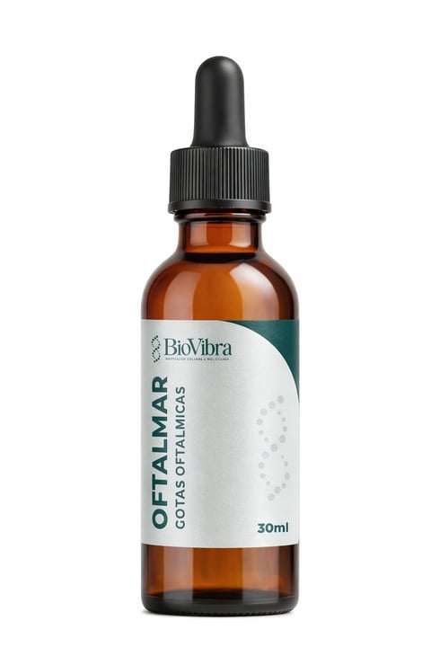 BioVibra Oftalmia OFTLMAR tincture bottle with dropper, 30ml amber glass bottle for eye health supplement